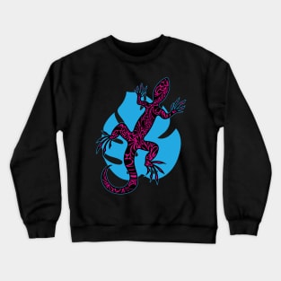 Pink Doodle Pattern Lizard Crewneck Sweatshirt